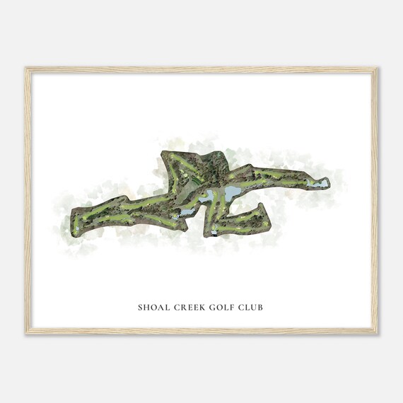 Shoal Creek Golf Club Alabama Classic Watercolor Golf Map Poster