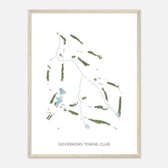 Governors Towne Club Beautiful Minimalist Fairway Line Map Art Poster
