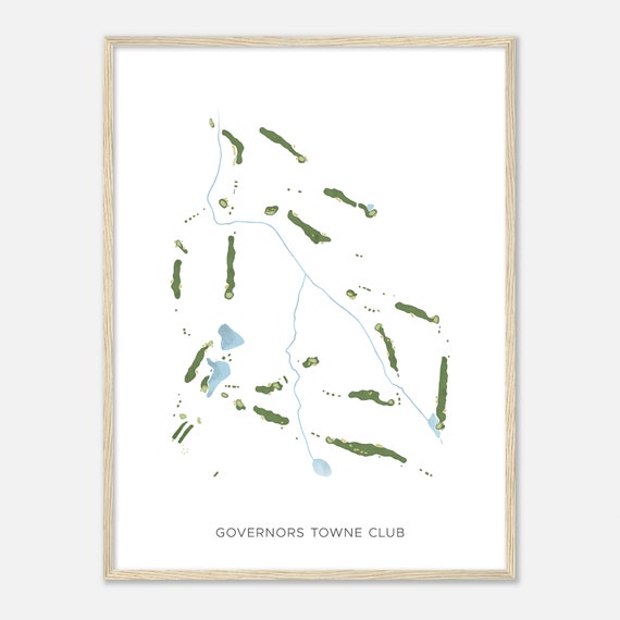 Governors Towne Club Georgia Modern Watercolor Map Golfer Gift Golf Wall Art Golf Poster Print Course Layout