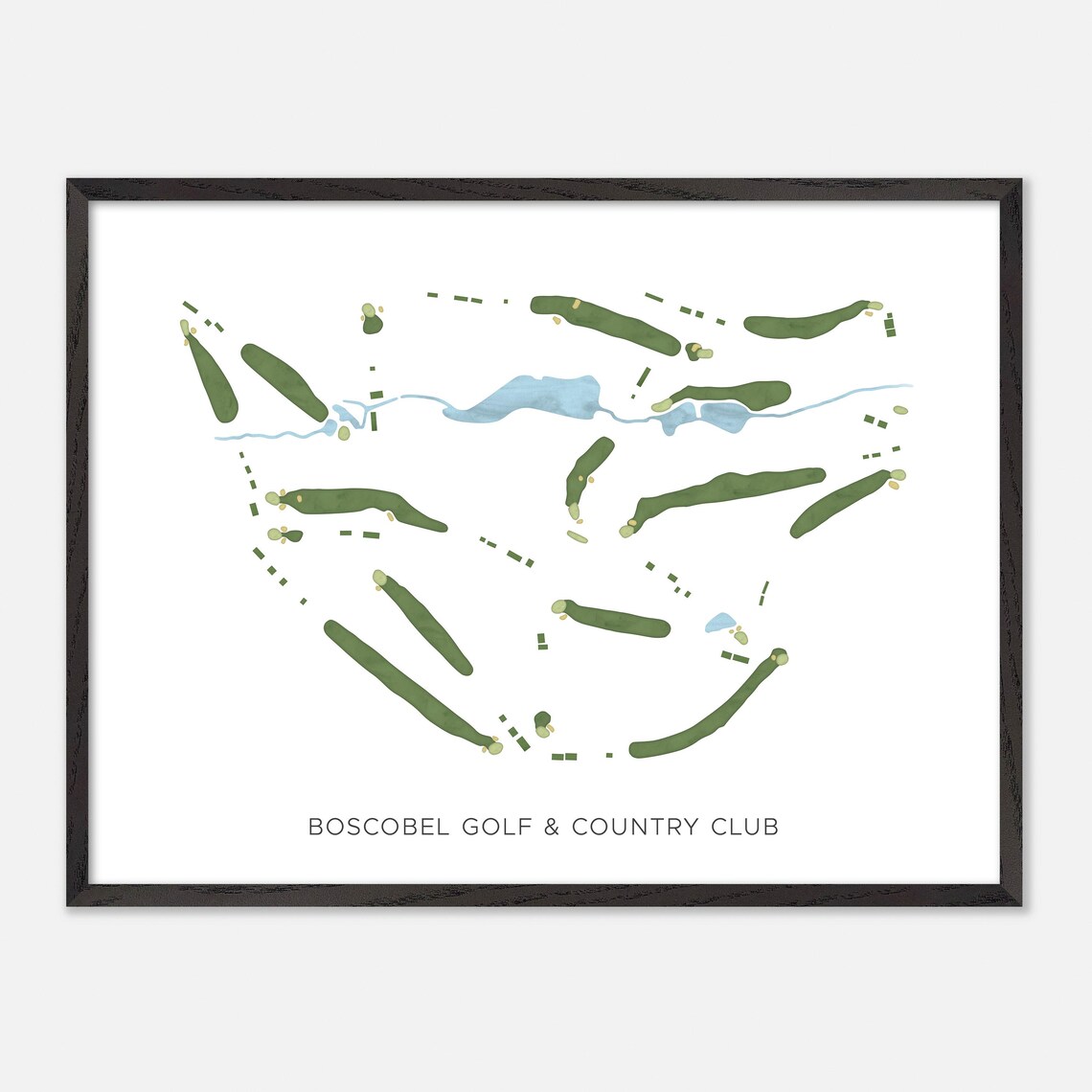 Boscobel Golf & Country Club Pendleton South Carolina Modern Watercolor Golf Map Poster - Image 5