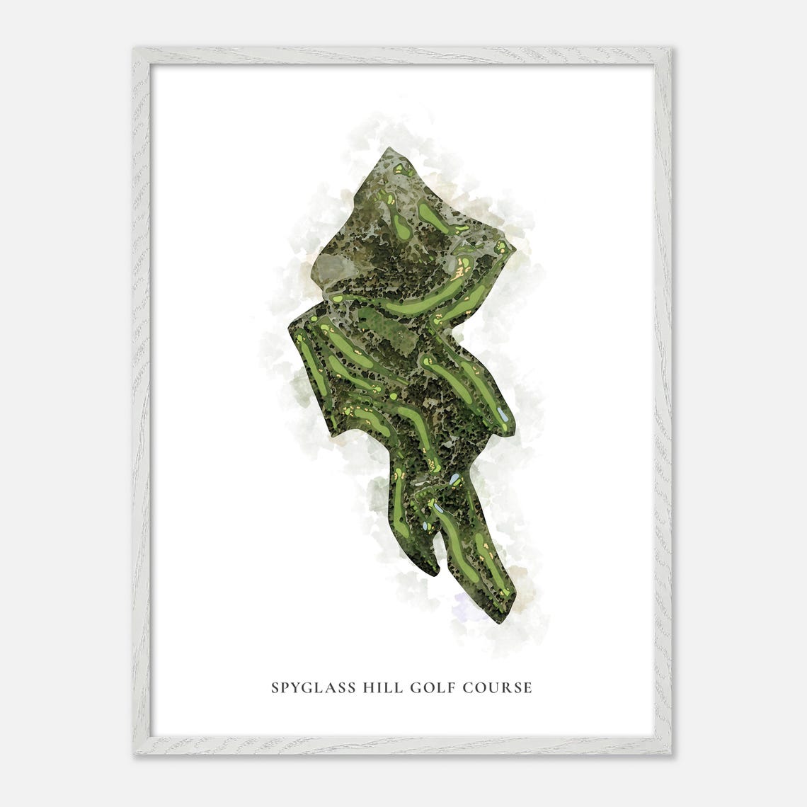 Spyglass Hill Golf Course Classic Watercolor Layout Map Poster - Image 2