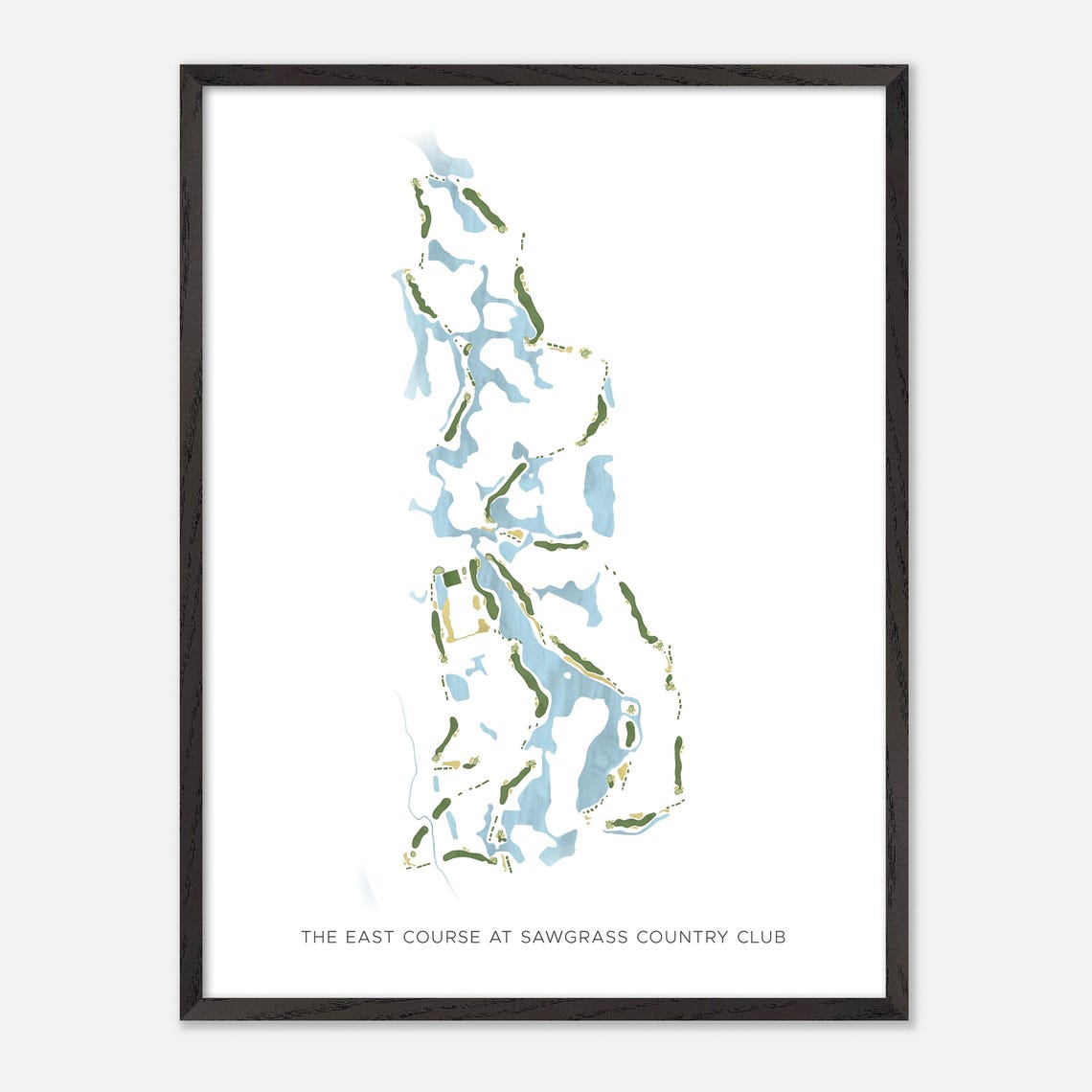 The East Course at Sawgrass Country Club Golf Map Minimalist Poster - Image 3