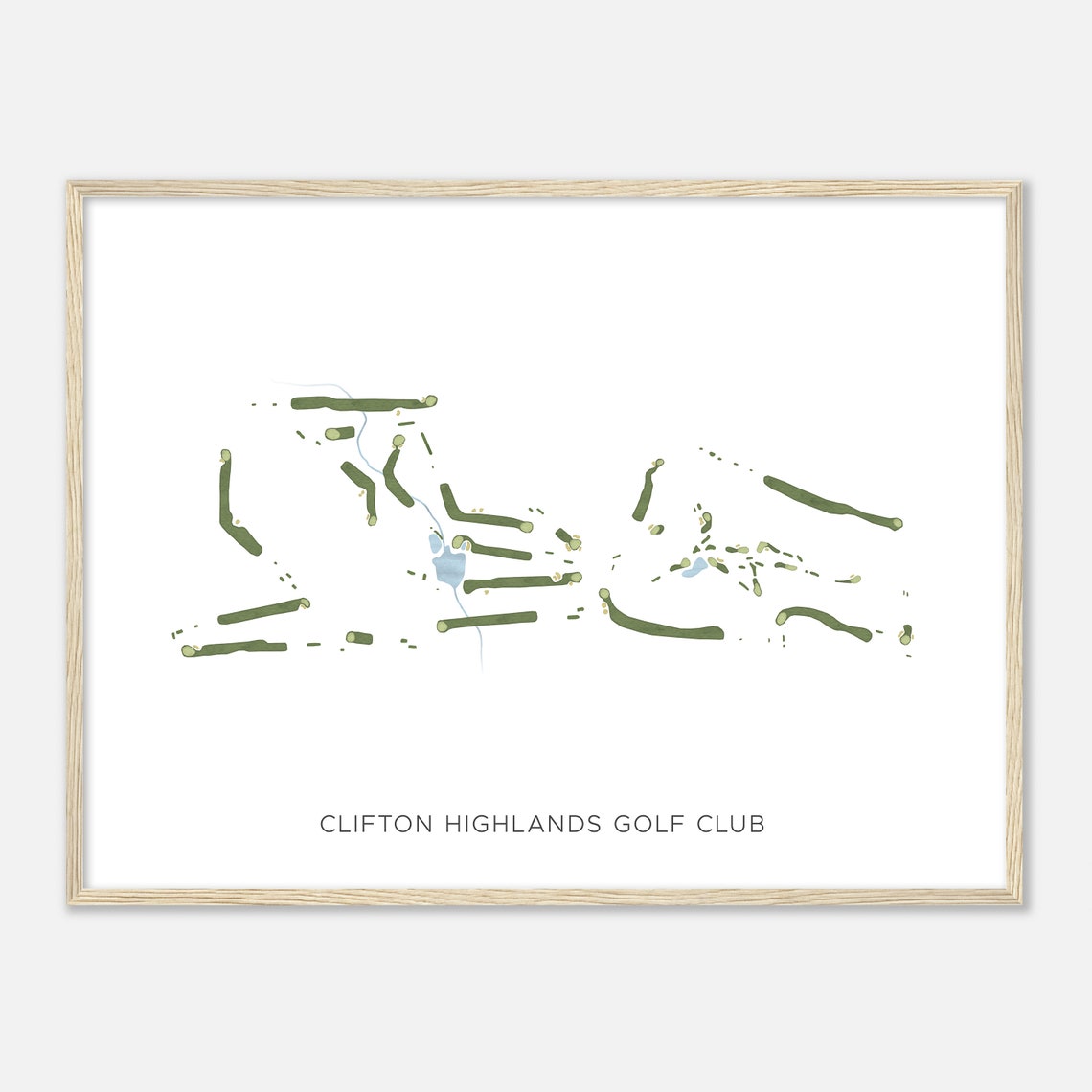 Clifton Highlands Golf Club Wisconsin Modern Minimalist Map Art Poster