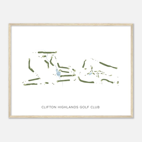 Clifton Highlands Golf Club Wisconsin Modern Watercolor Map Golfer Gift Golf Wall Art Golf Poster Print Course Layout