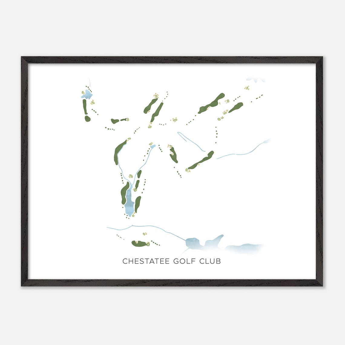 Chestatee Golf Club Modern Minimalist Golf Course Map Poster - Image 4