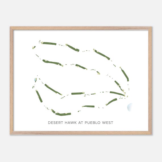 Desert Hawk At Pueblo West In Pueblo West Colorado Modern Watercolor Map Golfer Gift Golf Wall Art Golf Poster Print Course Layout