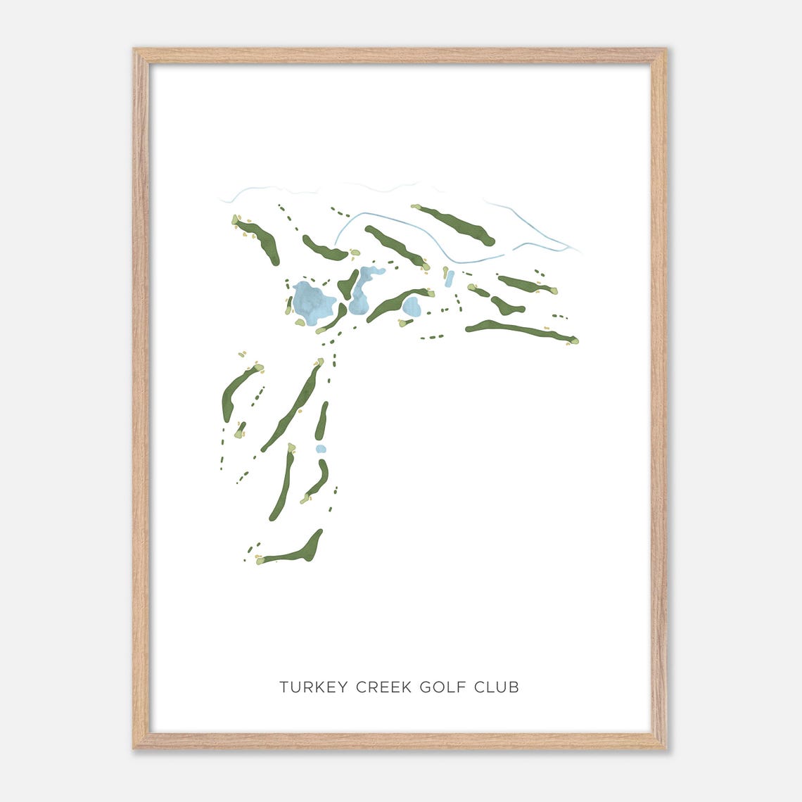 Turkey Creek Golf Club In Lincoln California Modern Watercolor Map Golfer Gift Golf Wall Art Golf Poster Print Course Layout - Image 2