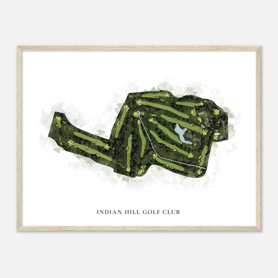 Indian Hill Golf Club Illinois Classic Watercolor Map Golfer Gift Golf Wall Art Golf Poster Print Course Layout