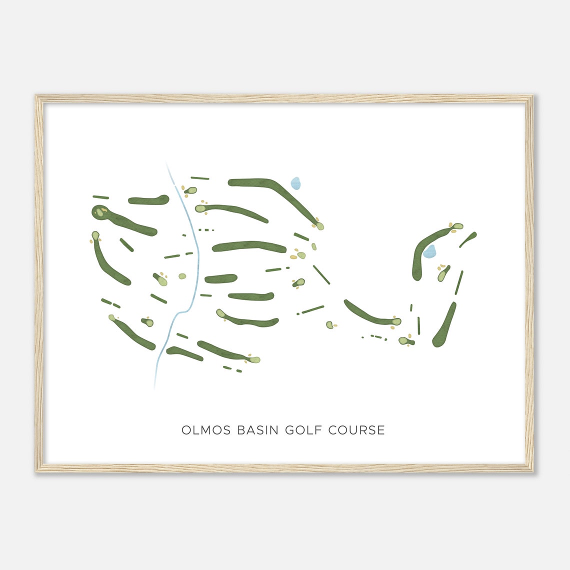 Olmos Basin Golf Course Modern Watercolor Golf Course Map Art Poster