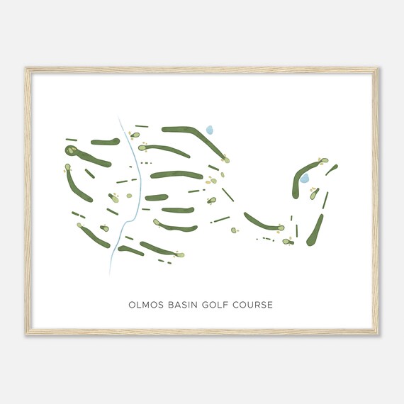 Olmos Basin Golf Course Modern Watercolor Golf Course Map Art Poster