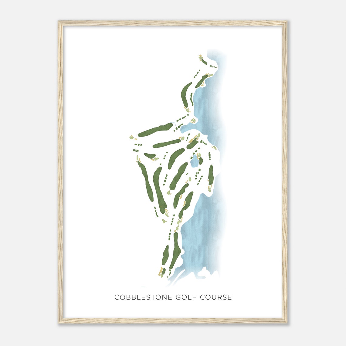 Cobblestone Golf Course Georgia Modern Watercolor Map Poster
