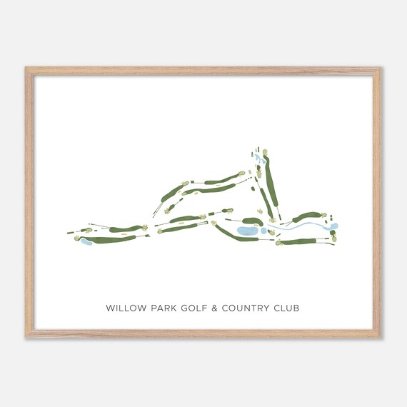 Willow Park Golf and Country Club Modern Watercolor Map Poster