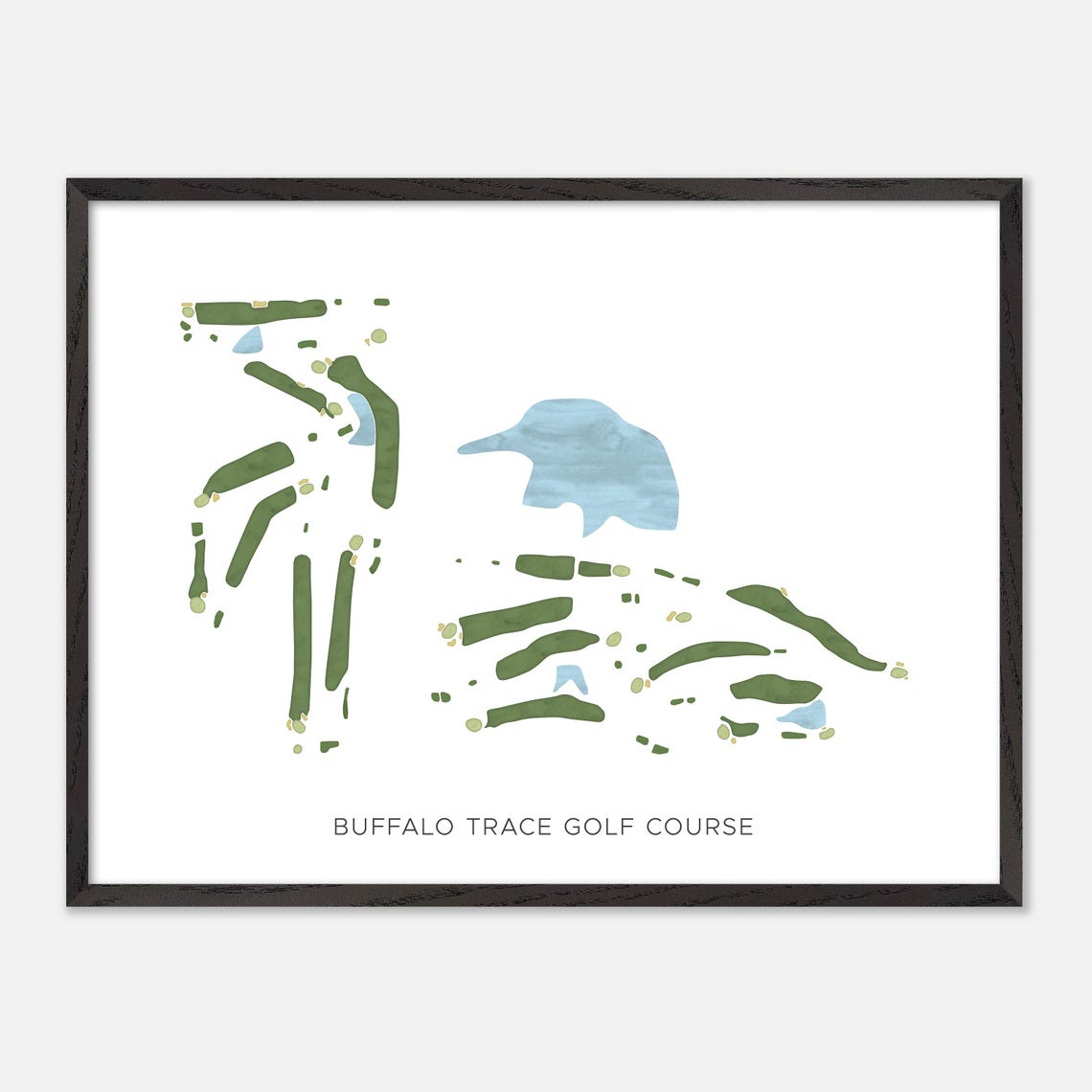 Buffalo Trace Golf Course Indiana Modern Watercolor Map Poster - Image 5