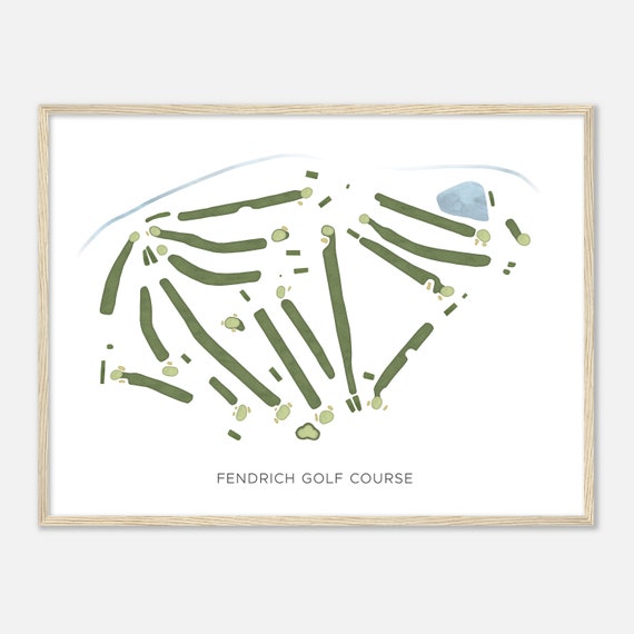 Fendrich Golf Course Indiana Modern Watercolor Map Golfer Gift Golf Wall Art Golf Poster Print Course Layout