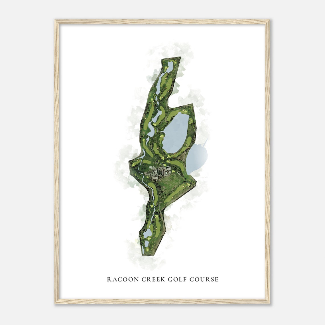 Racoon Creek Golf Course Classic Watercolor Map Poster Art Gift - Image 2