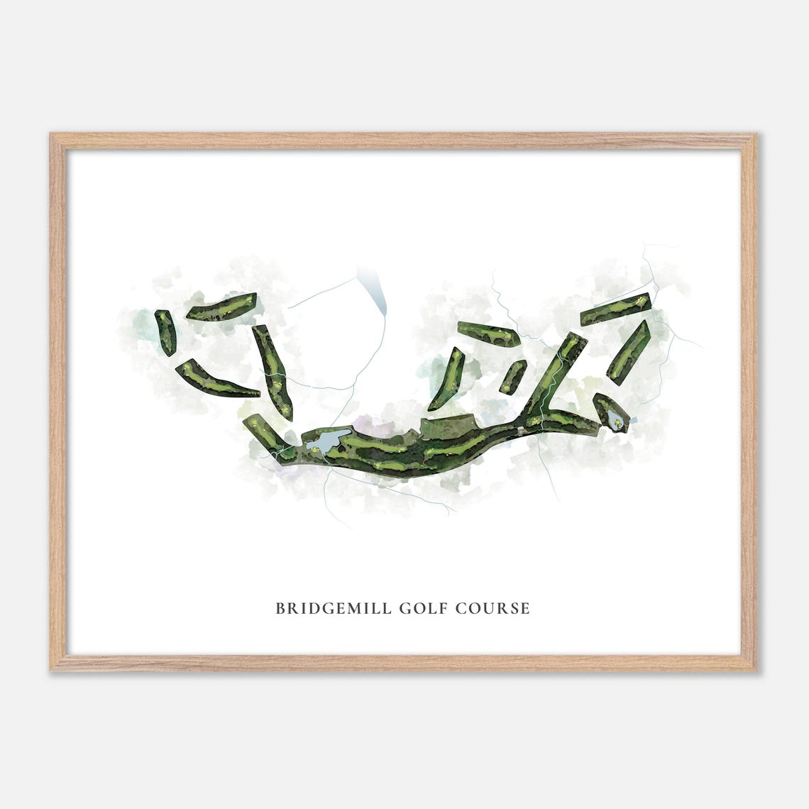 Bridgemill Golf Course Canton Georgia Classic Watercolor Map Poster