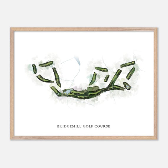 Bridgemill Golf Course In Canton Georgia Classic Watercolor Map Golfer Gift Golf Wall Art Golf Poster Print Course Layout