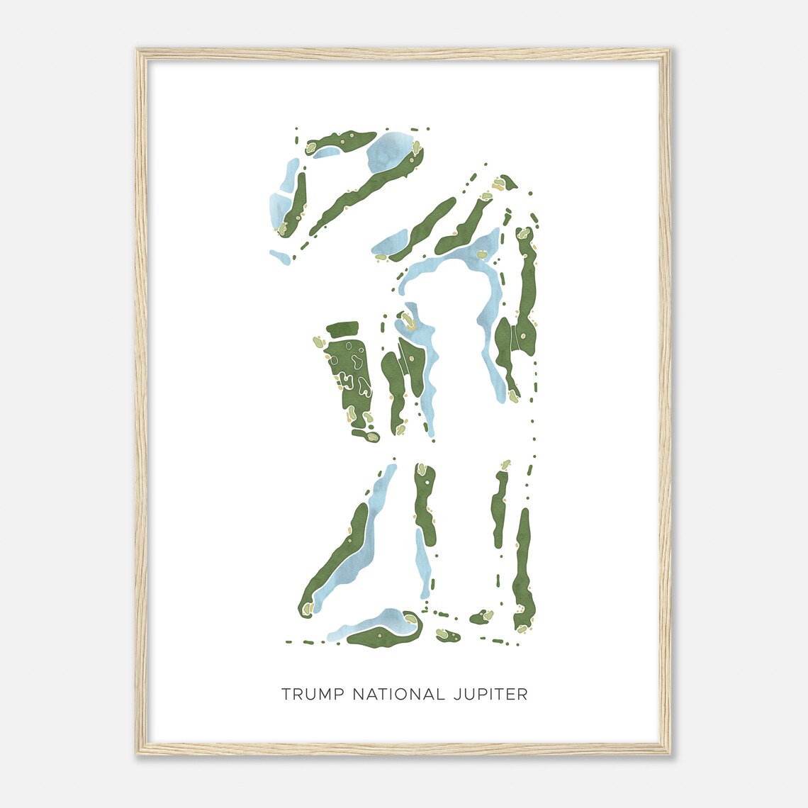 Trump National Jupiter Florida Modern Watercolor Golf Course Map Poster - Image 2