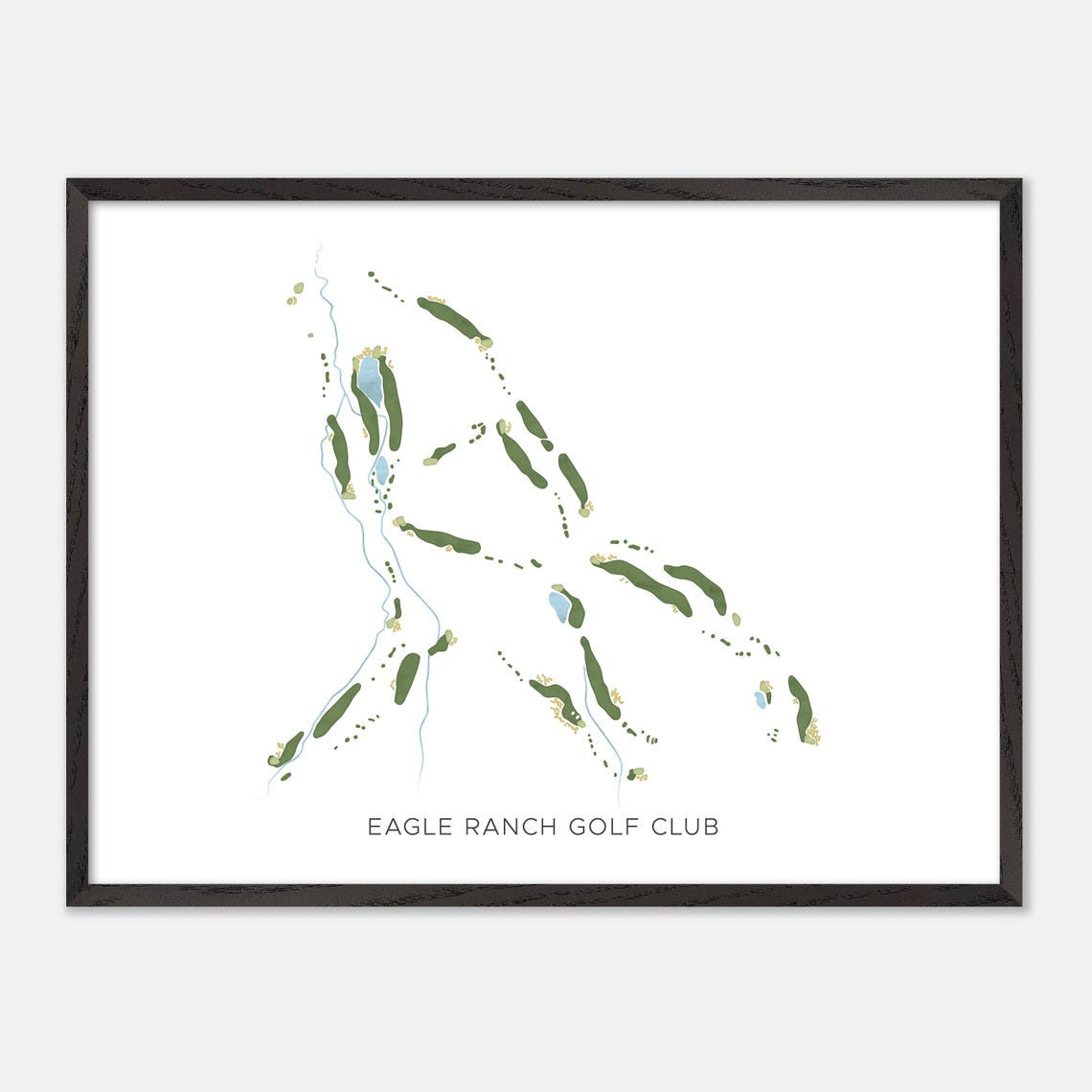 Eagle Ranch Golf Club Eagle Colorado Modern Watercolor Golf Map Poster - Image 5