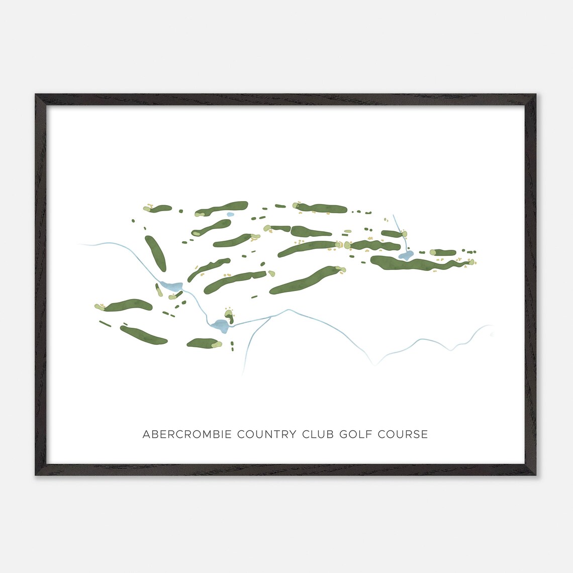 Abercrombie Country Club Golf Course Map, Watercolor - Image 4