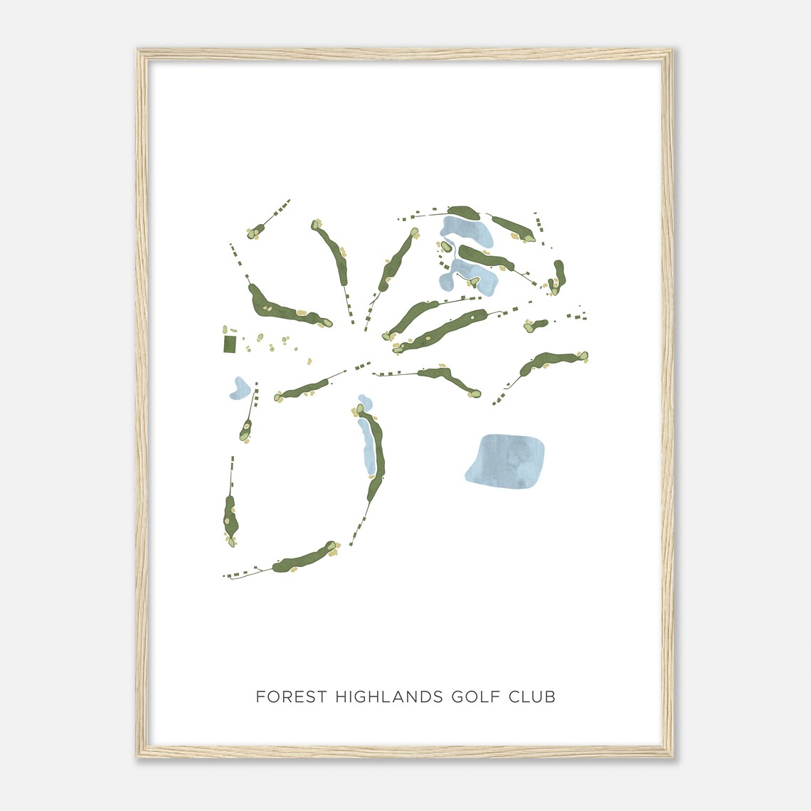 Forest Highlands Golf Club Arizona Modern Watercolor Map Golfer Gift Golf Wall Art Golf Poster Print Course Layout - Image 2