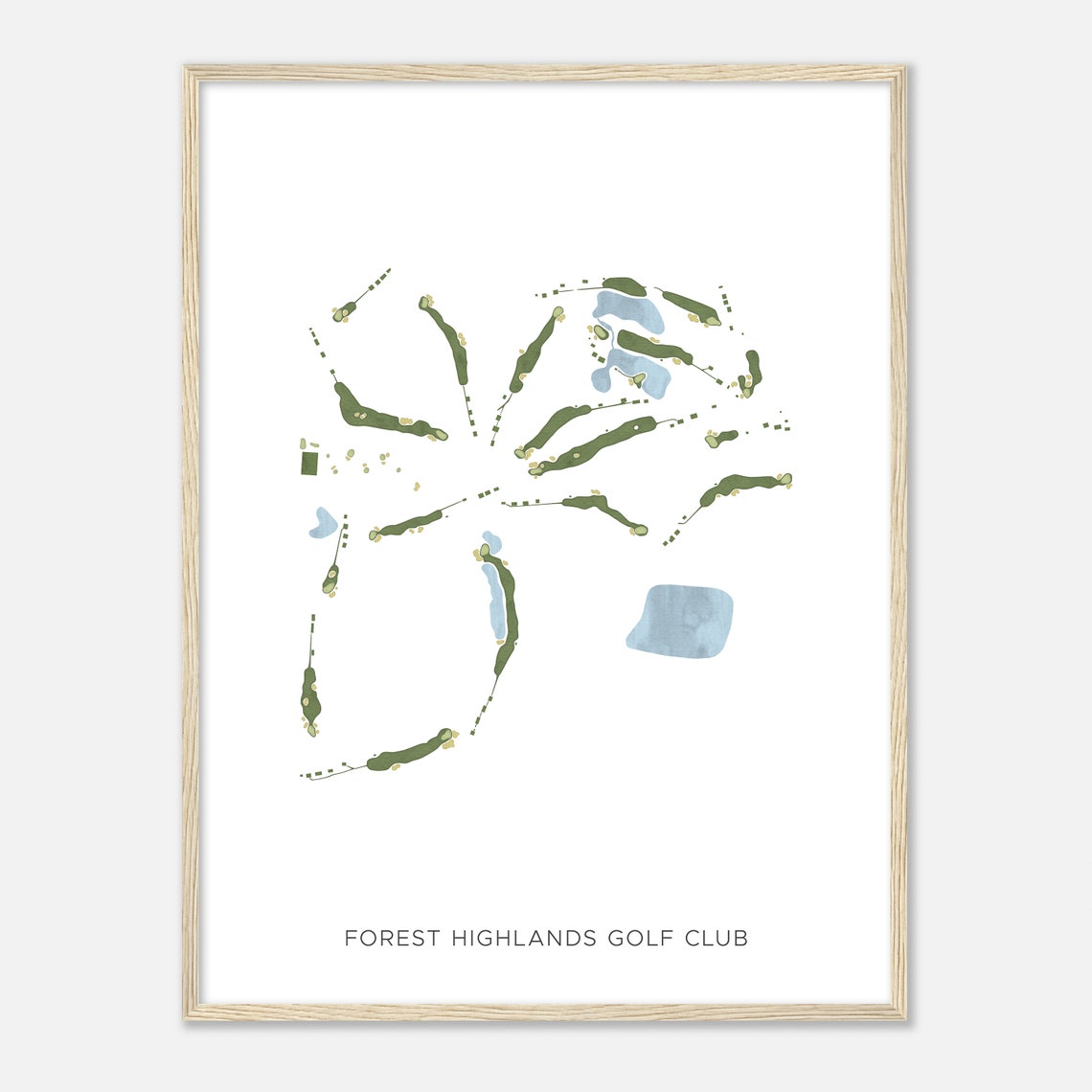 Forest Highlands Golf Club Arizona Modern Watercolor Map Poster - Image 2