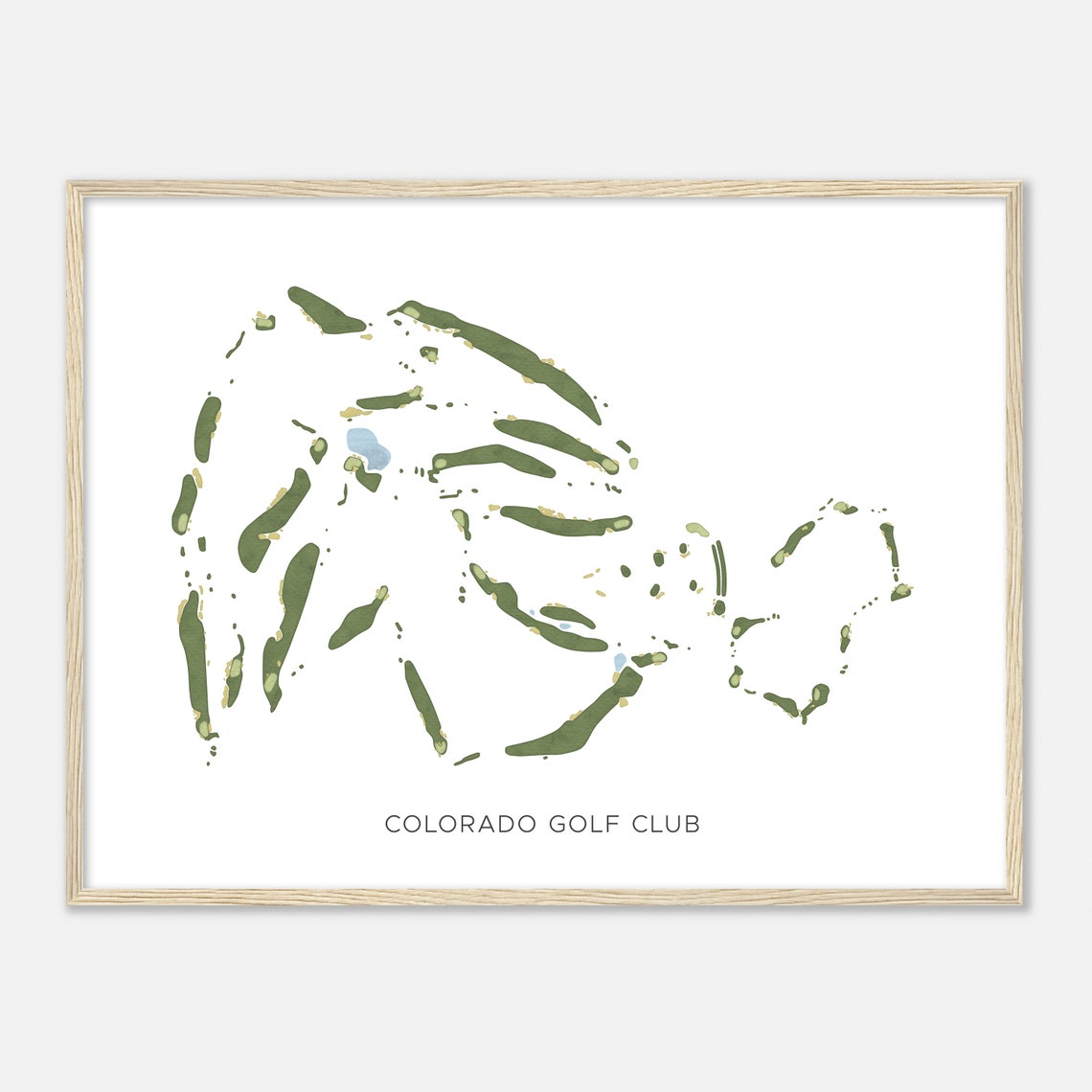 Scenic Colorado Golf Club Modern Minimalist Course Map Poster