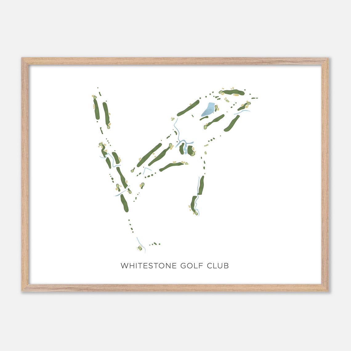 Whitestone Golf Club Fort Worth TX Modern Watercolor Golf Map Poster