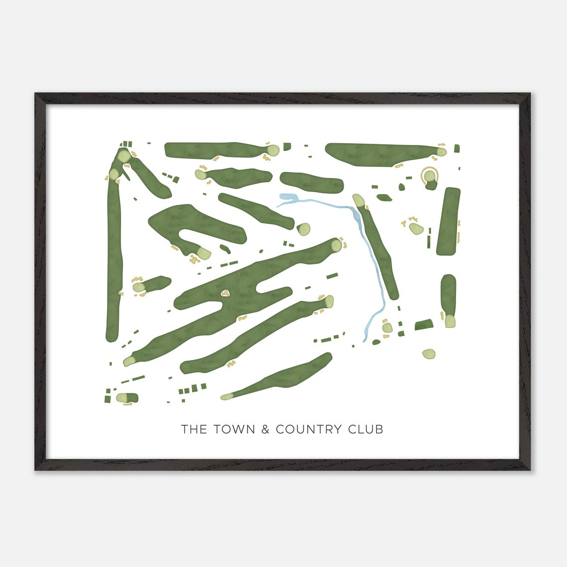 The Town and Country Club Golf Course Map Minimalist Green Poster - Image 5