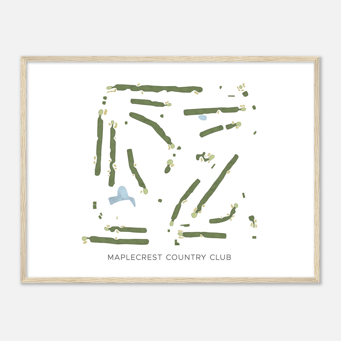 Maplecrest Country Club Modern Minimalist Golf Layout Map Poster - Image 2