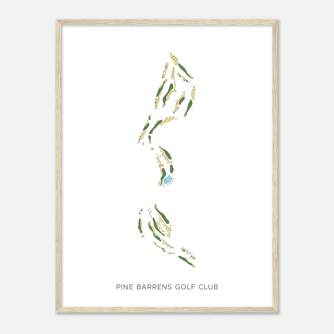 Pine Barrens Golf Club New Jersey Modern Watercolor Golf Map Poster - Image 2