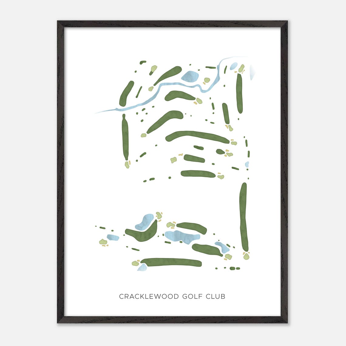 Cracklewood Golf Club Macomb Michigan Modern Watercolor Map Poster - Image 3