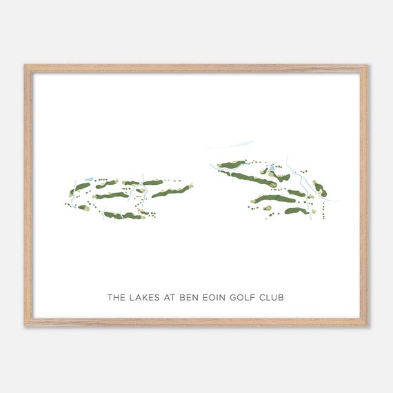 The Lakes At Ben Eoin Golf Club In Canada Modern Watercolor Map Golfer Gift Golf Wall Art Golf Poster Print Course Layout