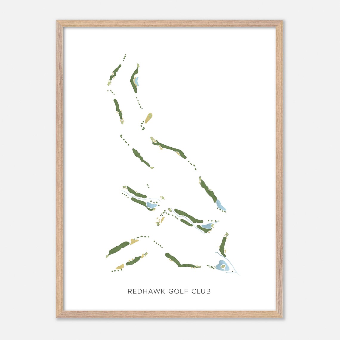 Redhawk Golf Club Temecula California Modern Watercolor Map Poster - Image 2