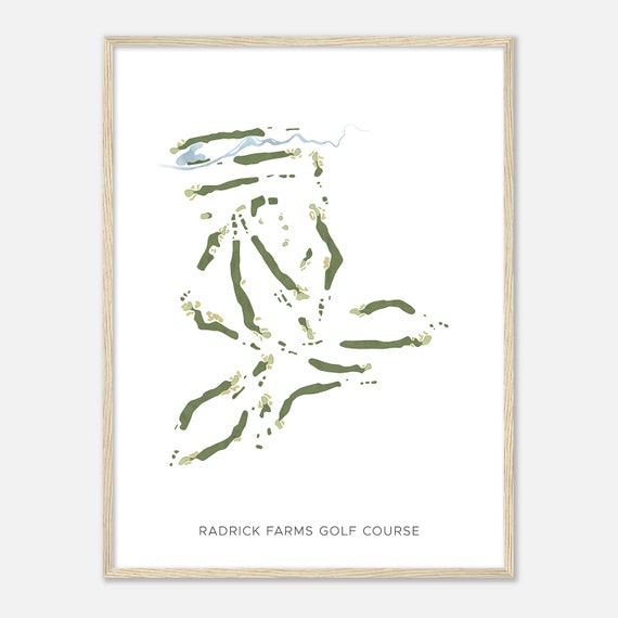 Radrick Farms Golf Course Michigan Modern Watercolor Map Golfer Gift Golf Wall Art Golf Poster Print Course Layout