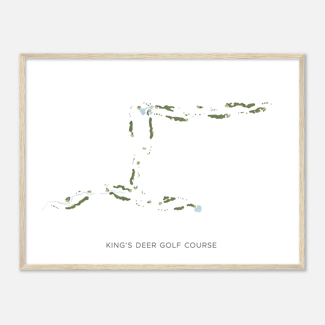 King's Deer Golf Course Modern Watercolor Golf Course Map Poster - Image 2