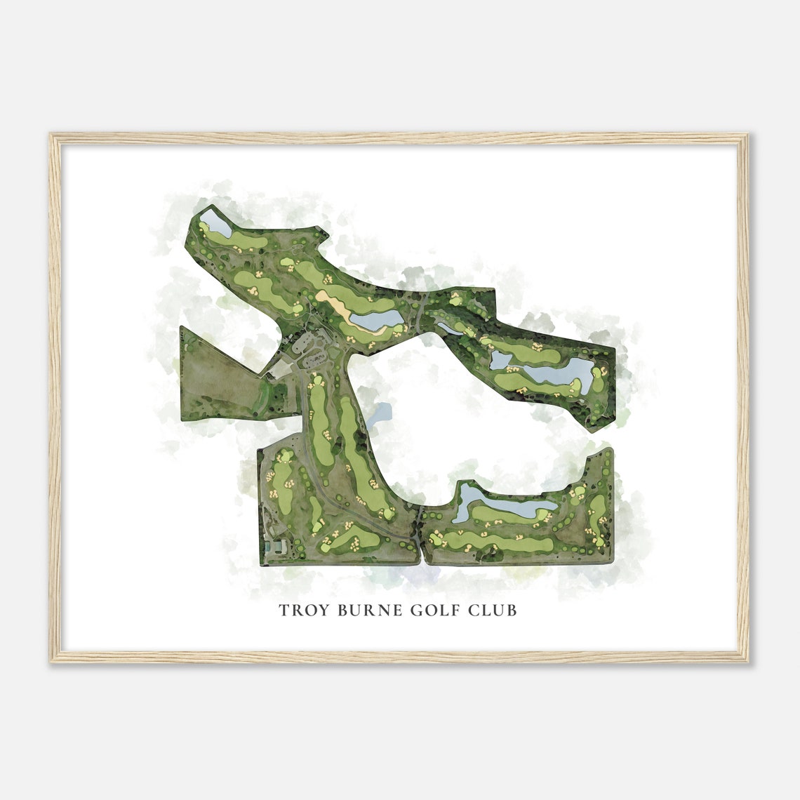 Troy Burne Golf Club Wisconsin Classic Watercolor Course Map Poster - Image 2
