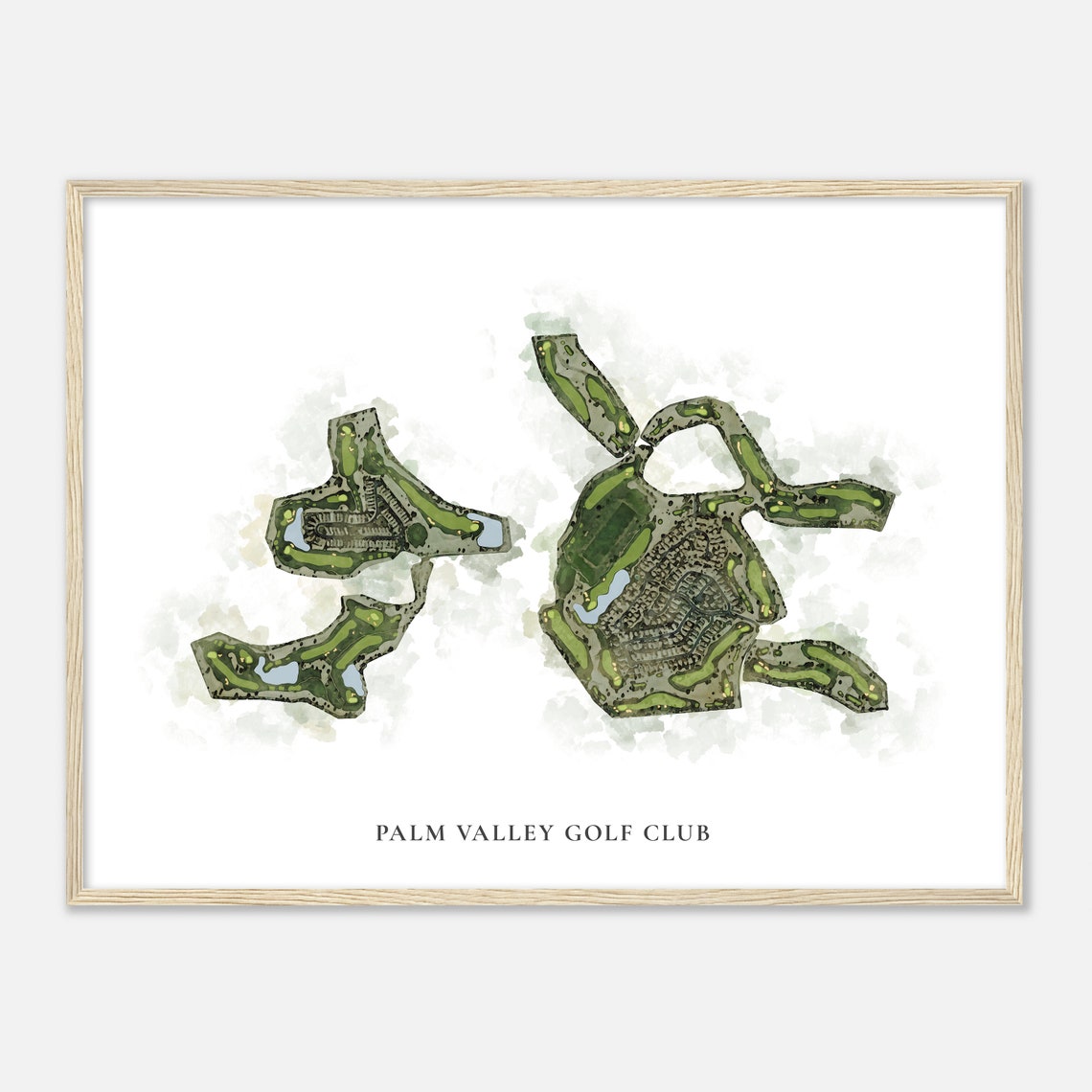 Palm Valley Golf Club Watercolor Aerial Map Golfer Gift Poster - Image 2