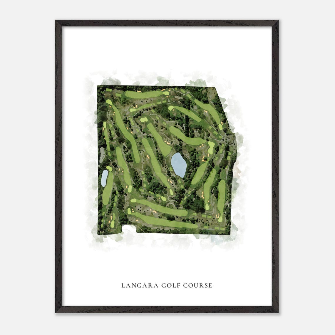 Langara Golf Course Vancouver Canada Classic Watercolor Map Poster - Image 2