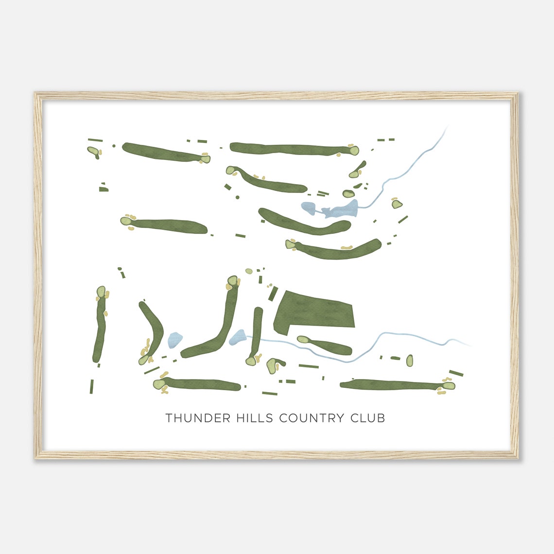 Thunder Hills Country Club Minimalist Watercolor Map Art Poster - Image 2
