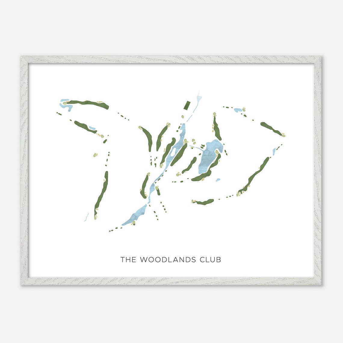 The Woodlands Club Falmouth Maine Modern Watercolor Map Poster - Image 4
