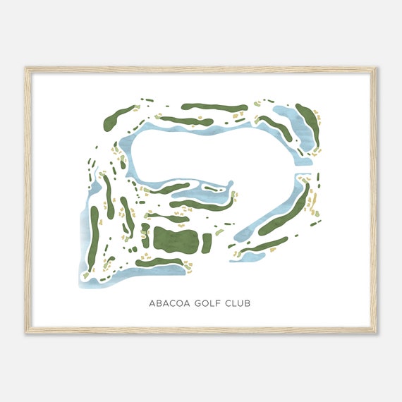 Abacoa Golf Club Florida Modern Watercolor Map Golfer Gift Golf Wall Art Golf Poster Print Course Layout