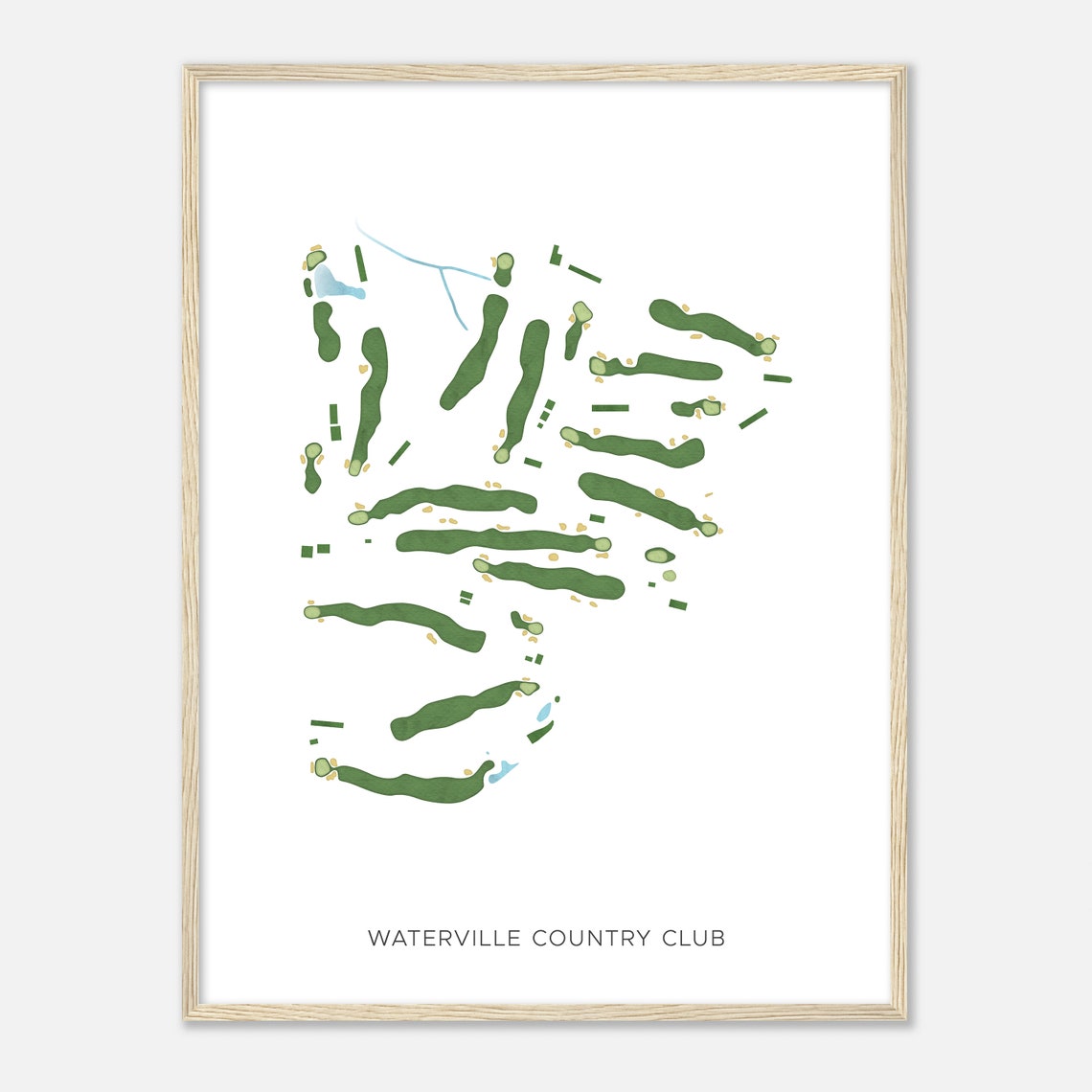 Waterville Country Club Modern Minimalist Golf Course Map Poster - Image 2