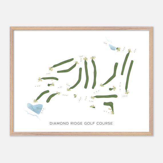 Diamond Ridge Golf Course In Milford Mill Maryland Modern Watercolor Map Golfer Gift Golf Wall Art Golf Poster Print Course Layout