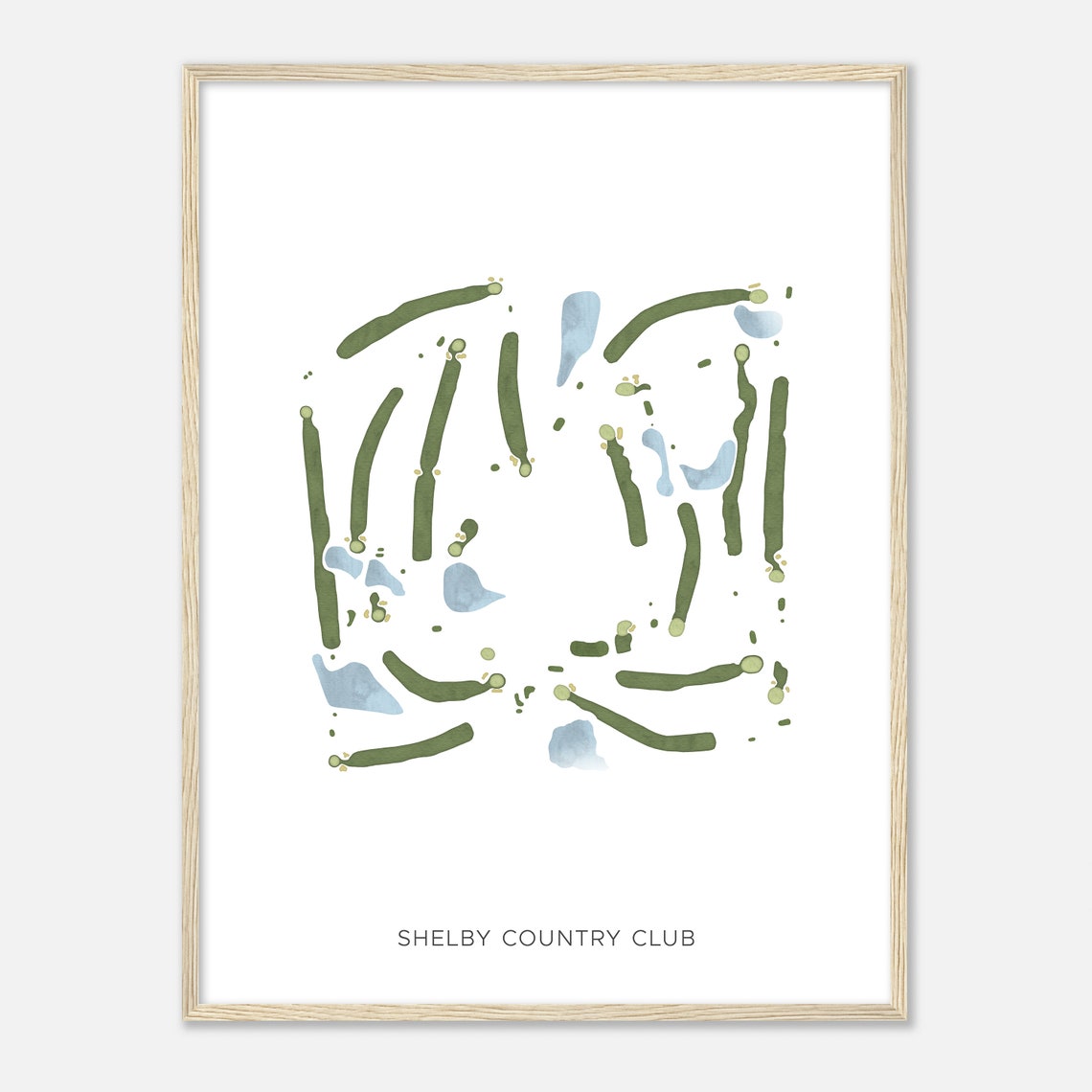 Shelby Country Club Minimalist Golf Map Art Print For Golfers - Image 2