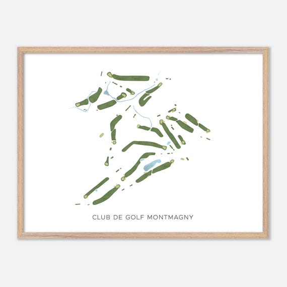 Club De Golf Montmagny In Montmagny Canada Modern Watercolor Map Golfer Gift Golf Wall Art Golf Poster Print Course Layout