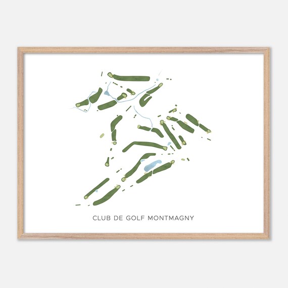 Club De Golf Montmagny Modern Minimalist Watercolor Golf Map Poster