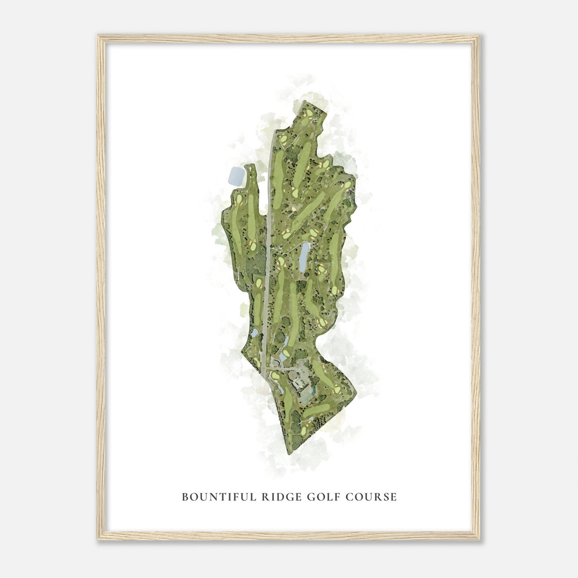 Bountiful Ridge Golf Course Utah Classic Watercolor Golf Map Print