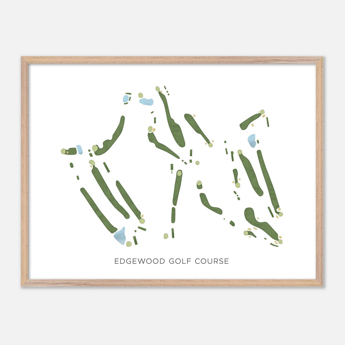 Edgewood Golf Course Massachusetts Modern Watercolor Map Poster