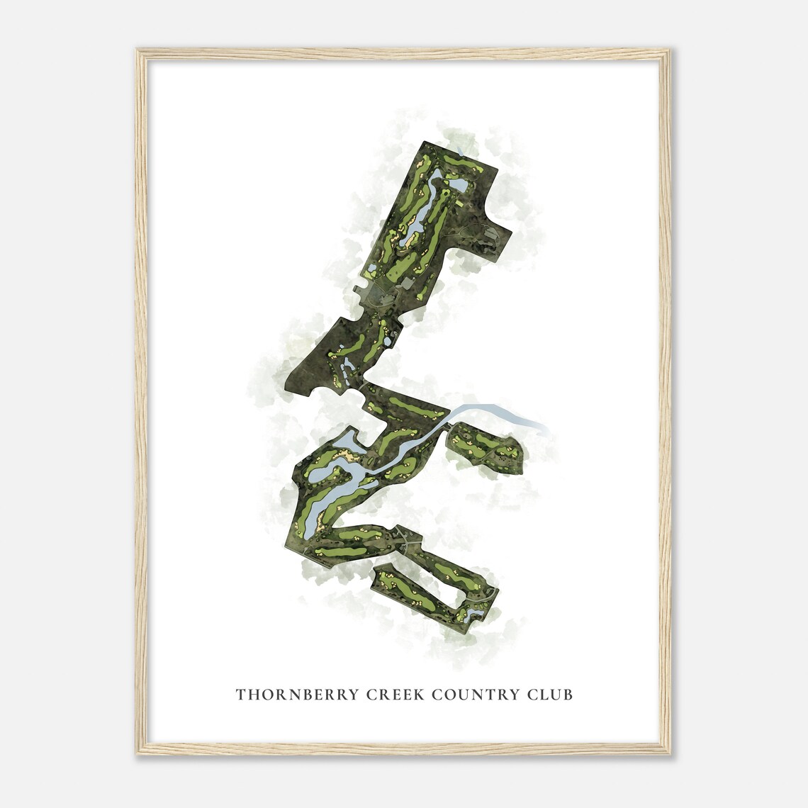 Thornberry Creek Country Club Watercolor Golf Course Map Poster